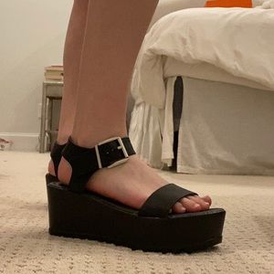 Black Strappy Platform Sandals